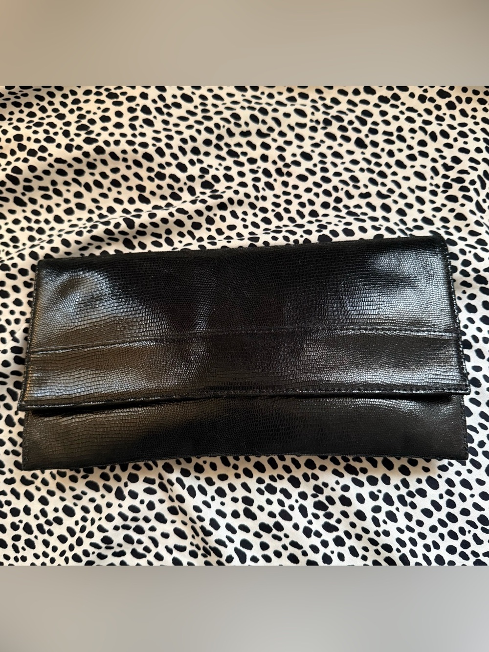 Banana Republic Black Leather Textured Clutch